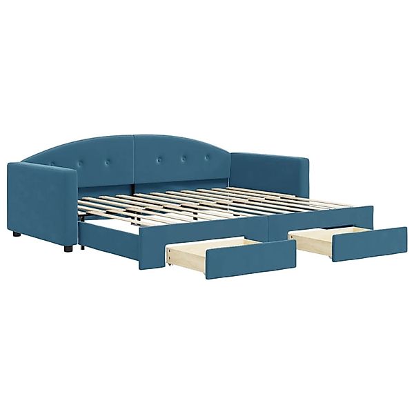 vidaXL Tagesbett Ausziehbar mit Schubladen Blau 90x200 cm Samt1886842 günstig online kaufen
