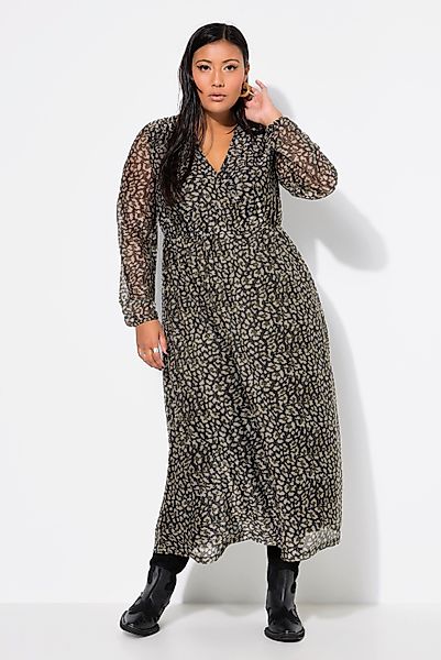 Studio Untold Maxikleid Maxi-Meshkleid A-Line Leo-Print günstig online kaufen