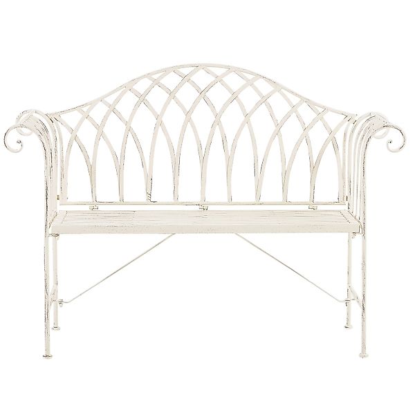 Beliani Gartenbank Weiss 45x130x94 günstig online kaufen