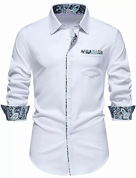 Opspring Businesshemd Herren Hemd Regular Fit Formale Klassisches Hemd Frei günstig online kaufen