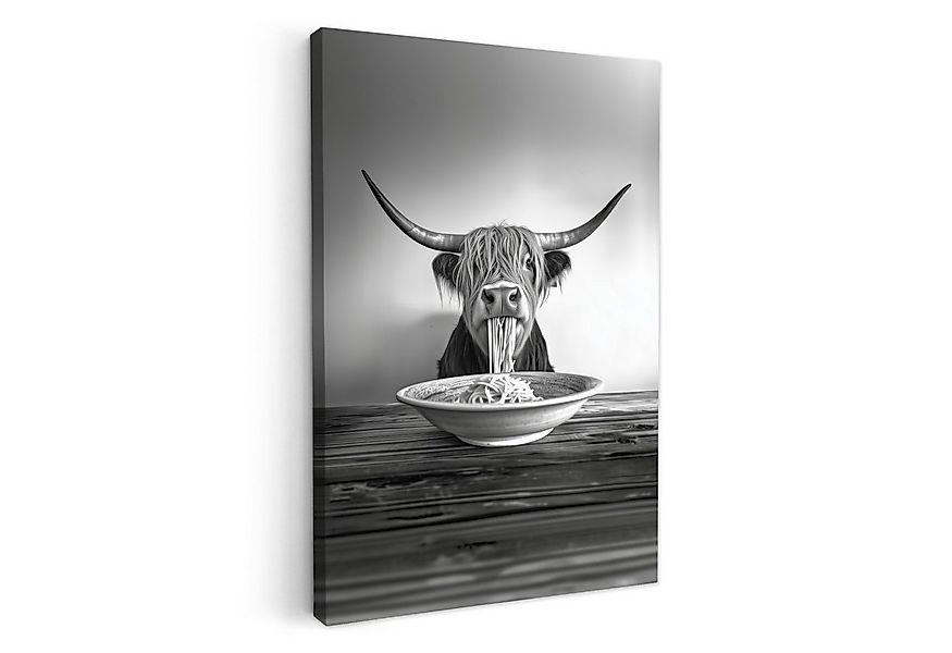 OneMillionCanvasses® Leinwandbild Schottischer Highlander - Spaghetti - Tie günstig online kaufen