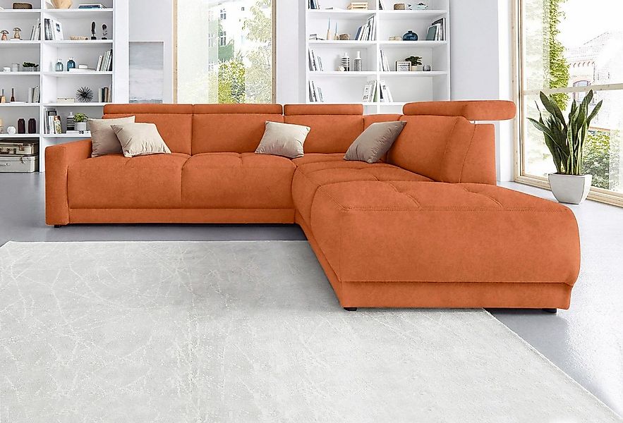DOMO collection Ecksofa "Ava, moderne Sitzheftung mit toller Doppelnaht, ko günstig online kaufen