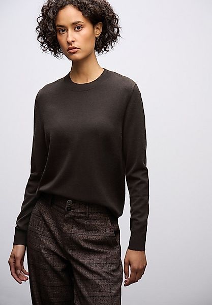 STREET ONE Rundhalspullover mit Rippbündchen günstig online kaufen