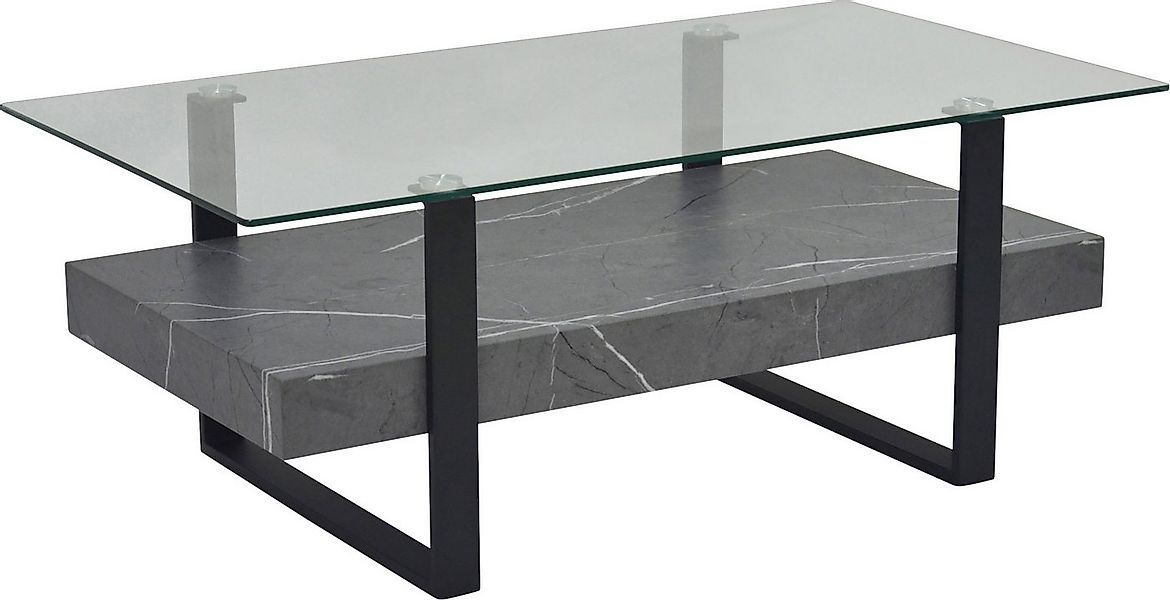 HELA Couchtisch KONRAD (1-St), Couchtisch, Ablageboden, Glasplatte, Kufenge günstig online kaufen