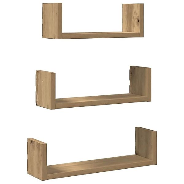 vidaXL Wandregale 3 Stk Artisan-Eiche Holzwerkstoff 853316 günstig online kaufen
