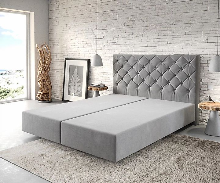 DELIFE Bettgestell Dream-Great, Mikrofaser Grau 160x200 günstig online kaufen