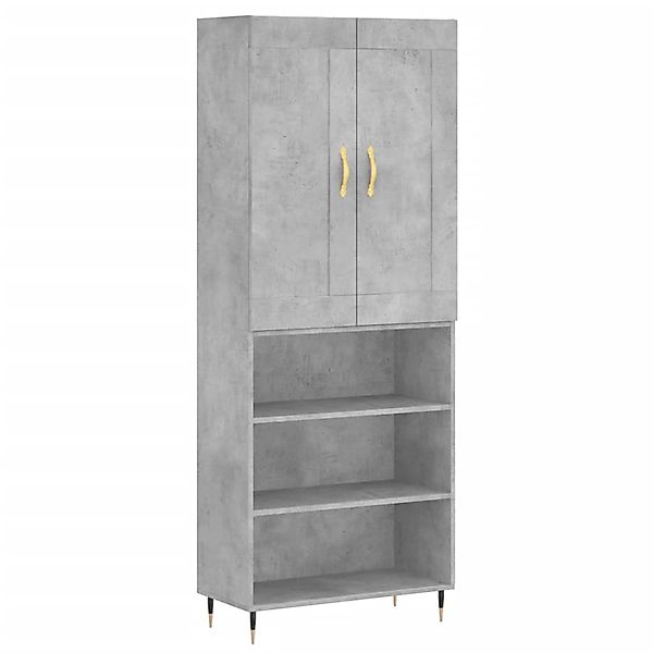vidaXL Highboard Betongrau 69,5x34x180 cm Holzwerkstoff 3200053 günstig online kaufen