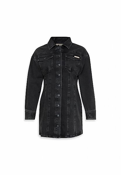 Calvin Klein Jeans Jeanskleid "LS DENIM MINI DRESS" Klappentaschen Mit Rund günstig online kaufen