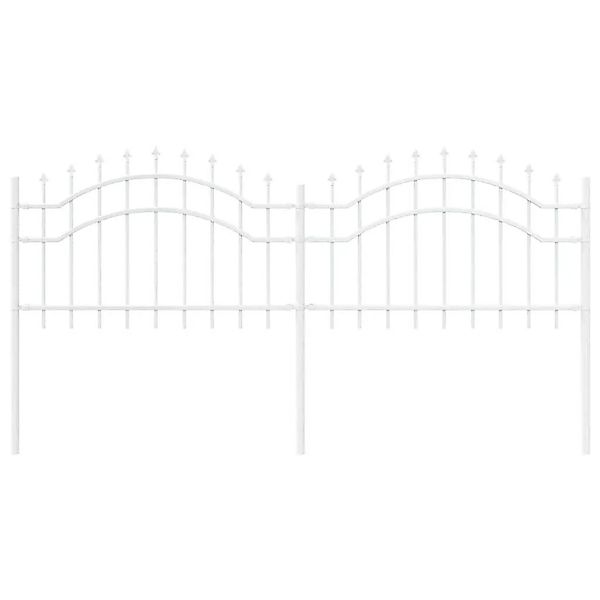 vidaXL Gartenzaun Weiß 115 cm Pulverbeschichteter Stahl 42003968 günstig online kaufen