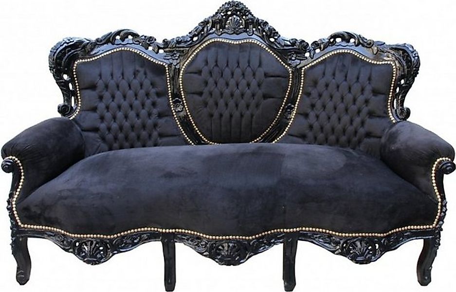 Casa Padrino Sofa Barock Sofa King Schwarz / Schwarz - Wohnzimmer Couch günstig online kaufen