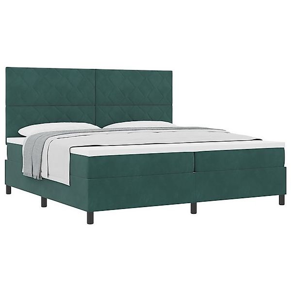 vidaXL Bett Boxspringbett mit Matratze Dunkelgrün 200x200 cm Velvet (1-tlg) günstig online kaufen