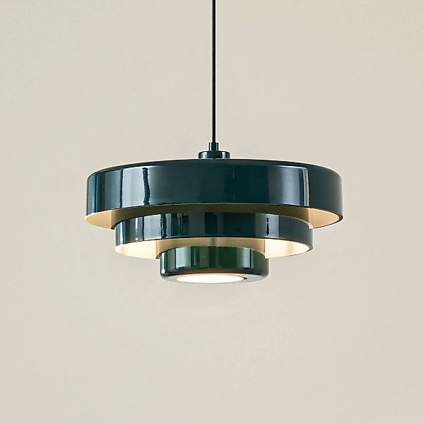Lindby Hängeleuchte Tivra, grün, Ø 35 cm, Metall, E27 günstig online kaufen