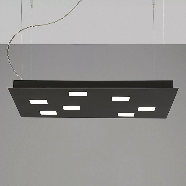 Fabbian Quarter - schwarze LED-Hängeleuchte 7flg. günstig online kaufen