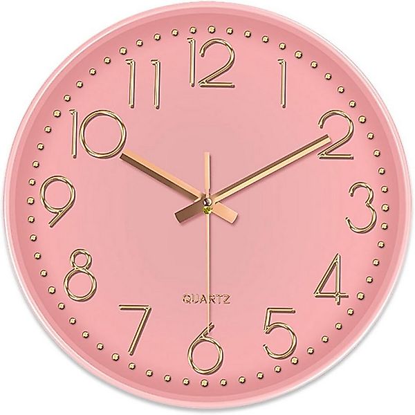 mixed24 Wanduhr 30cm Wanduhr Klassisch Analog Weiß Schwarz Rosa Roségold mo günstig online kaufen