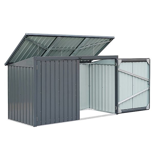 Floraworld Mülltonnen-Garage Abschließbar für 3 Mülltonnen 134 x 233 x 101 günstig online kaufen
