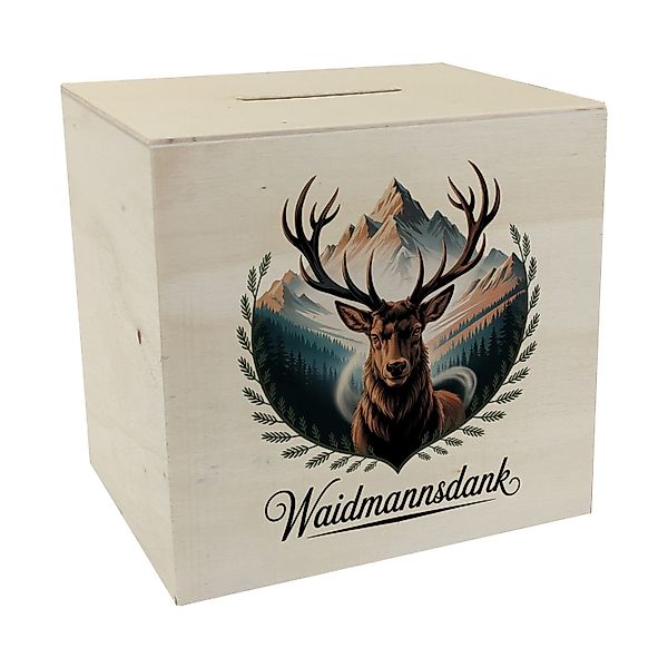 speecheese Spardose Waidmannsdank Hirsch vor Bergkulisse günstig online kaufen