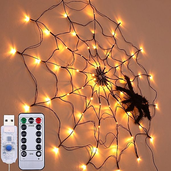 Sunicol Dekolicht Halloween Dekorationen Lichter, Spinnennetz, günstig online kaufen