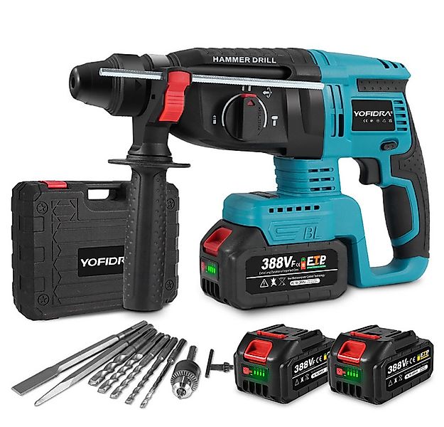 Yofidra Akku-Bohrhammer SDS-plus Schlaghammer mit 2,1J Schlagenergie & 2x A günstig online kaufen