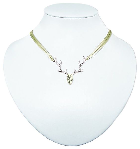 LUISIA® Kette mit Anhänger "Nicola" mit Strass Hirschkopf und Kristallen vo günstig online kaufen