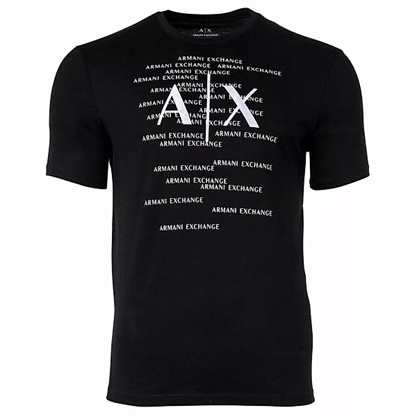 A|X ARMANI EXCHANGE Herren T-Shirt - Allover Logo, Rundhals, Cotton Stretch günstig online kaufen