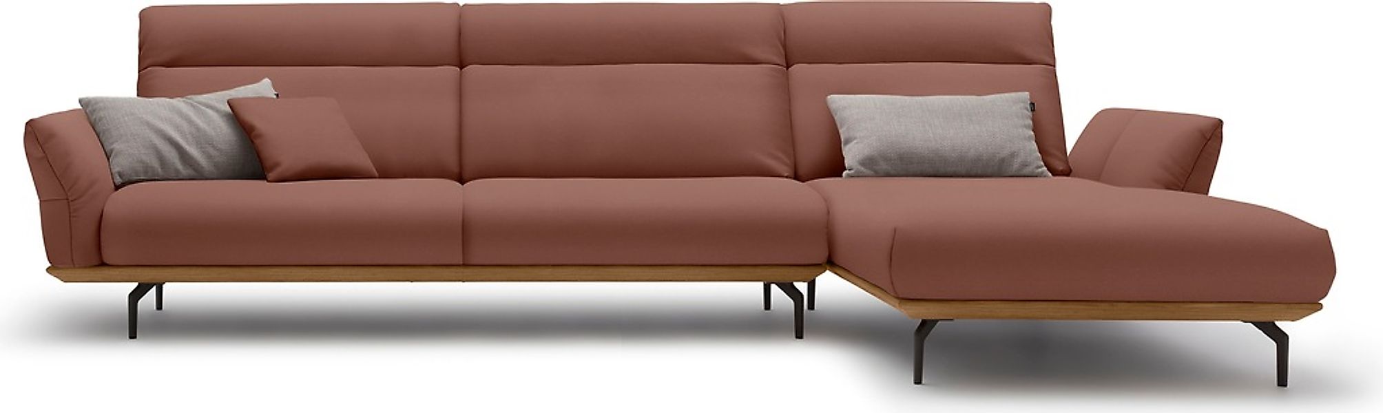 Creation BY ROLF BENZ Ecksofa "CR.460", Sockel in Nussbaum, Winkelfüße in U günstig online kaufen