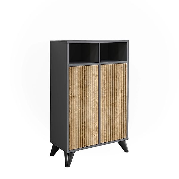 Vicco Midischrank Leano, Anthrazit/Bergeiche, 60 x 97 cm mit 2 Türen (1-St) günstig online kaufen