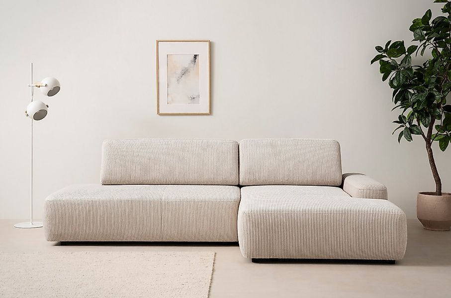 INOSIGN Ecksofa "TORGE, Schlafsofa Cord, Samtvelours u. Strukur fein, Couch günstig online kaufen