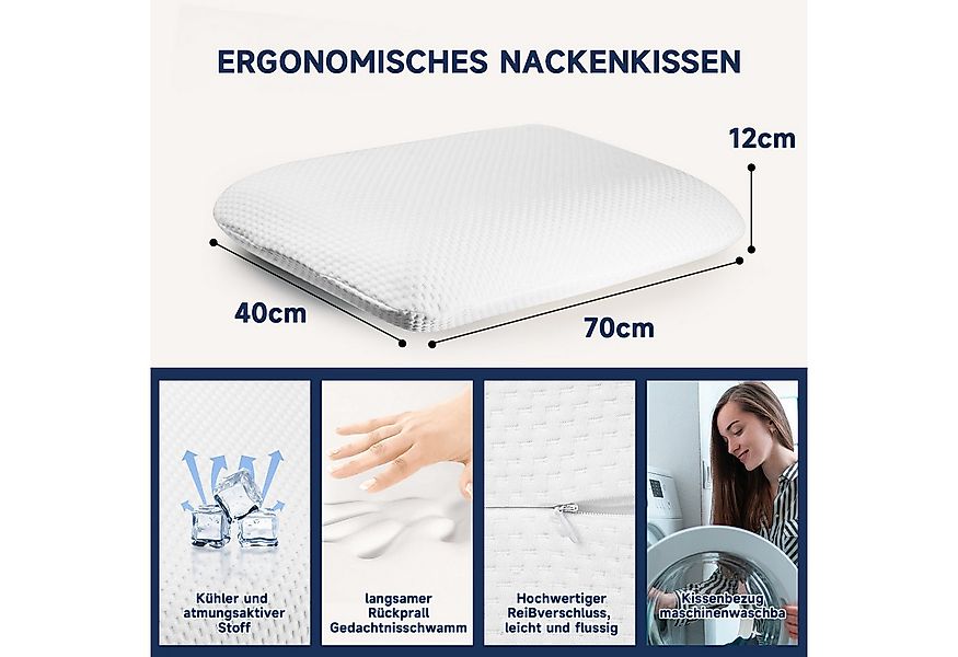 Esun Kopfkissen Kopfkissen, Ergonomisches Memory Foam Kissen, Nackenkissen, günstig online kaufen