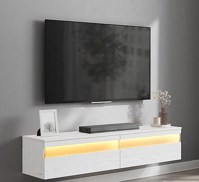 VASAGLE TV-Schrank TV-Board hängend, 7 Lichtfarben, mit Ladestation, Breite günstig online kaufen