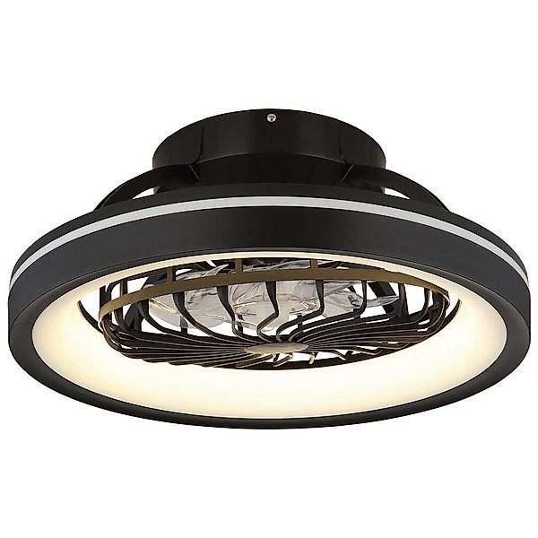 GLOBO LED-Deckenventilator DEANNE 3665 Opal schwarz H/D: ca. 20x48 cm max. günstig online kaufen