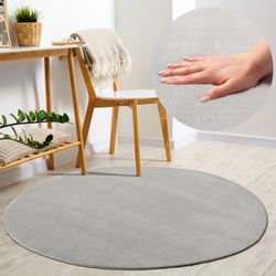 merinos Teppich "Loft 37" rund 16 mm Höhe Kunstfellteppich besonders weich günstig online kaufen