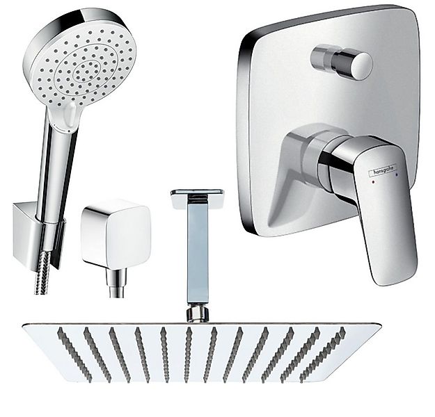 Hansgrohe und Jowi Duscharmatur Logis, Unterputz Duschsystem mit Kopfbrause günstig online kaufen