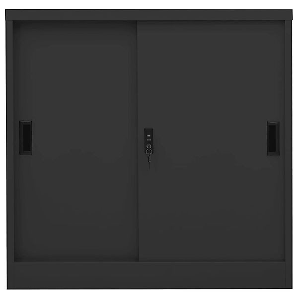 Büroschrank Mit Schiebetür Anthrazit 90x40x90 Cm Stahl günstig online kaufen