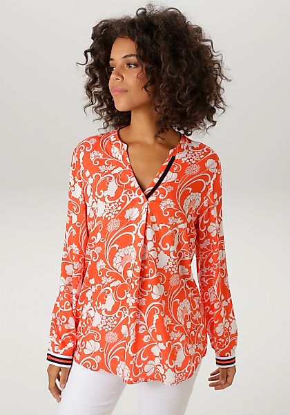 Aniston CASUAL Schlupfbluse mit fantasievollem, grafischen Blumendruck günstig online kaufen