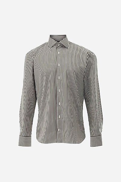 Gestreiftes Hemd aus Popeline mit Haifischkragen günstig online kaufen