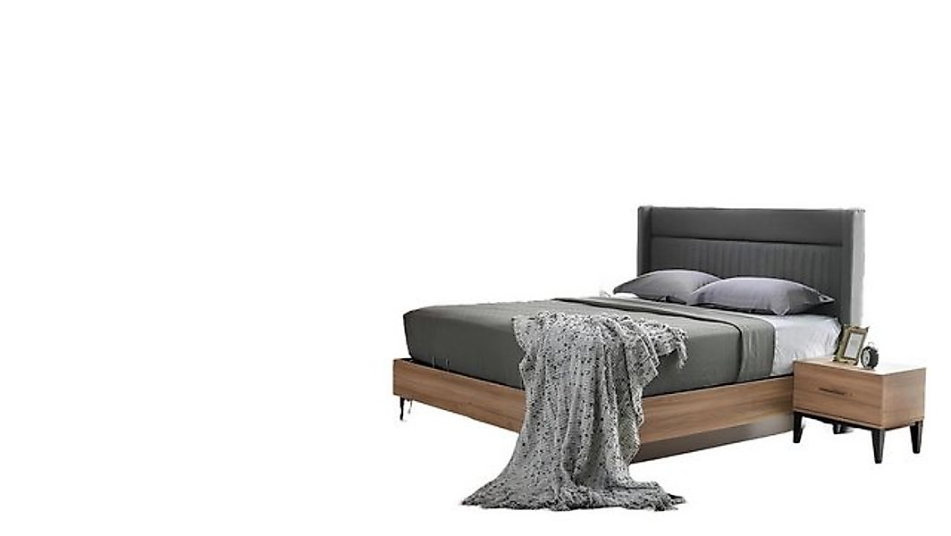 Xlmoebel Bett Braune Schlafzimmermöbel-Set mit Doppelbett, Nachttischen und günstig online kaufen