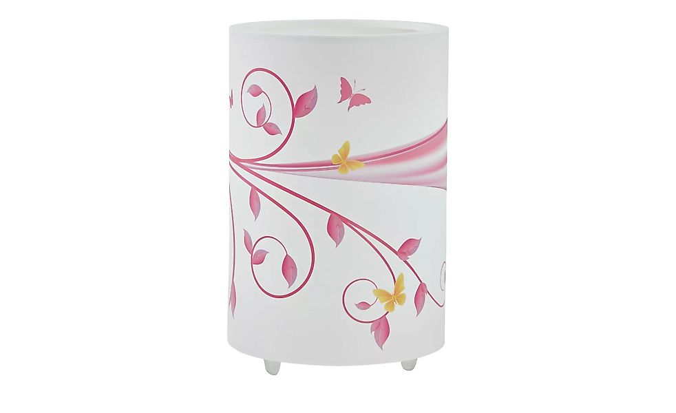 Tischleuchte, 1-flammig, weiß/rosa - rosa/pink - 25 cm - Lampen & Leuchten günstig online kaufen