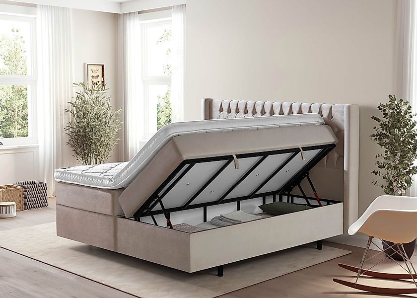 BettCo Stauraumbett Boxspringbett mit Bettkasten Florida günstig online kaufen