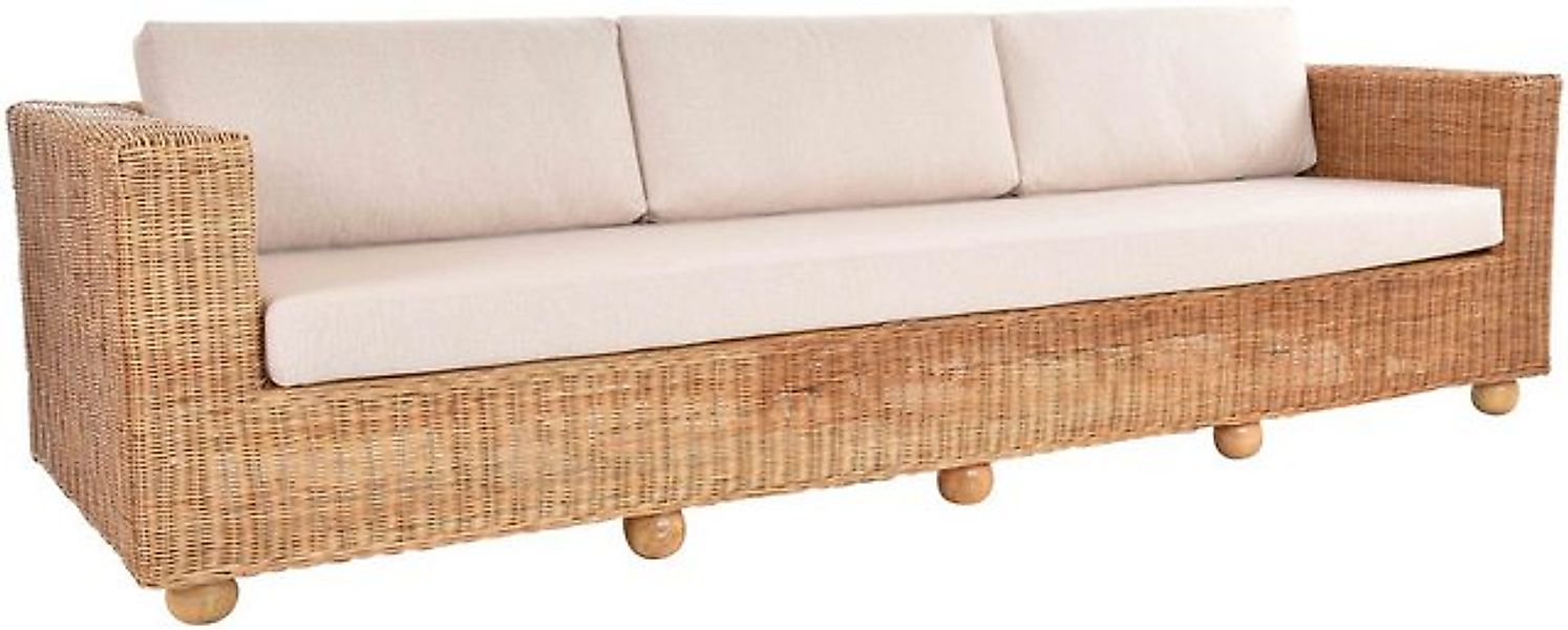 Krines Home Big-Sofa XXL Rattansofa Wohnzimmer Rattan Sofa Indoor Rattanmöb günstig online kaufen