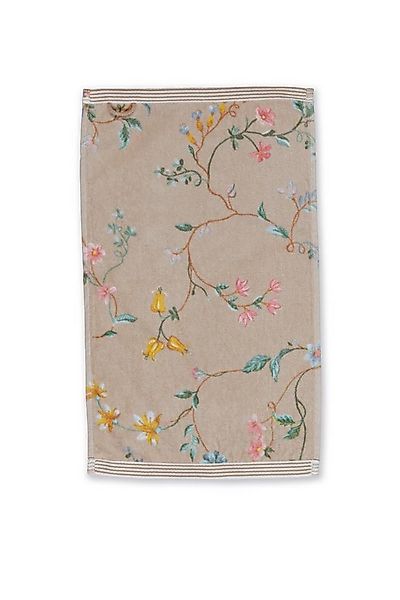 PiP Studio Gästehandtuch Les Fleurs Gästehandtuch khaki 30x50cm (1 Stück), günstig online kaufen