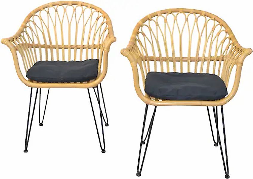 HOFMANN LIVING AND MORE Esszimmersessel »Rattan« Spar-Set, 2er-Set, Handgef günstig online kaufen