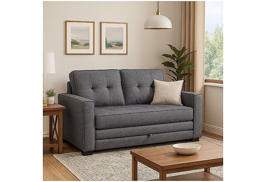 HTI-Living 2-Sitzer Zweisitzer mit Schlaffunktion Dunkelgrau Azaria, Stück günstig online kaufen