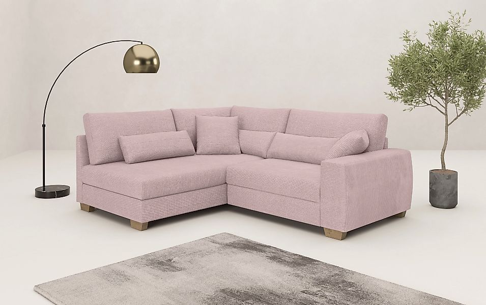 Mr. Couch Ecksofa "Helena L-Form", Mit Federkern, wahlweise mit Bettfunktio günstig online kaufen