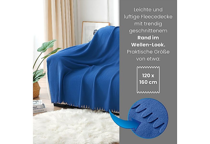 Wohndecke 3er Set Fleecedecke WAVE ca. 120x160, wometo, OEKO-TEX®, Fleecede günstig online kaufen