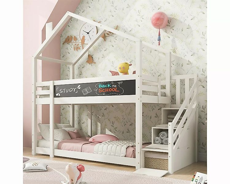 autolock Etagenbett Kinderbett Baumhaus mit Schornstein,Speicherung und Rau günstig online kaufen