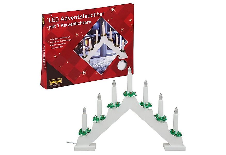Idena Adventsleuchter Idena 31837 - LED Adventsleuchter aus weiß lackiertem günstig online kaufen