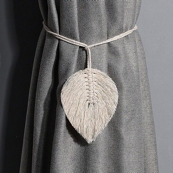 BTTO Raffhalter Vorhang-Raffhalter,Blätter Boho Raffhalter,Raffhalter Seil, günstig online kaufen