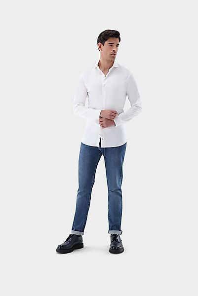 Jerseyhemd aus Schweizer Baumwolle Slim Fit günstig online kaufen