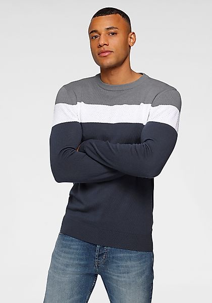 H.I.S Rundhalspullover neue Farben! Colorblocking, in günstig online kaufen