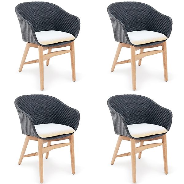 Sitzkissen Milano Torino 4er-Set Weiß 48x44x7cm günstig online kaufen